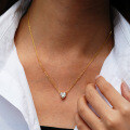 14K Gold Plated 925 Silver Moissanite Heart Pendant Necklace for Women, Cross-Border Supply-0-0