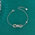 Sterling Silver Moissanite 8-Infinity Bracelet for Women, Minimalist Design-0-1