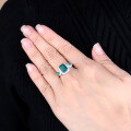 wholesale S925 Sterling Silver Luxury High-End Green Agate Ring, New Stylish Design Elegant Gemstone Ring-0-1
