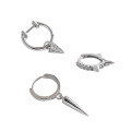wholesale S925 Sterling Silver Korean Style Ins New Minimalist Zircon Stud Ear Clasp Earrings for Women, Versatile Silver Ear Accessories-0-4
