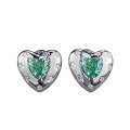 wholesale S925 Sterling Silver New Style 5*5mm Paraiba Heart-shaped Stud Earrings, Fashionable for Commuting, Live Stream Style, Available for Drop Shipping-0-4
