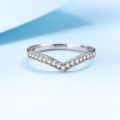 wholesale Pt950 Plated S925 Silver Moissanite V-Ring for Women, Hot Live Streaming Item for Dropshipping-0-0