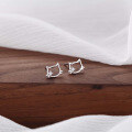 wholesale  925 Pure Silver Cat Stud Earrings For Healing Ears, Minimalist Sleep-friendly Silver Jewelry Factory Dropshipping-0-1