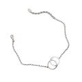 wholesale S925 Sterling Silver HSL446 Korean Style Minimalist Versatile Geometric Double Hoop Bracelet Chain Accessory for Students Women's Silver Jewelry-0-4