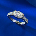 wholesale S925 Sterling Silver White Warrior 2-carat Oval 6*9mm Pigeon Egg-shaped Fashion Commuter Ring-0-3