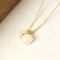 wholesale 925 Sterling Silver Guochao Fashion Heitan Jade Pendant Necklace, New Chinese Style Collarbone Chain, Gourd Necklace for Girlfriend-0-2