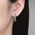 S925 Silver Full-Diamond Moissanite Fringe Earrings, Light Luxury Korean Style Wholesale-0-2