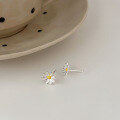 wholesale S925 Sterling Silver Exquisite Small Sunflower Stud Earrings Women's Korean Dongdaemun Ins Trendy Personalized High-end Earrings-0-3