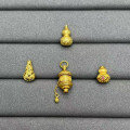 wholesale Metal S925 silver gold-plated spacer beads for DIY bracelets and necklaces, gourd luck-bringing beads, handcrafted braiding accessory beads with through holes-0-3
