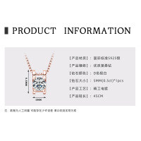 925 Sterling Silver D Color Moissanite Geometric Drop Pendant Necklace-Bull head necklace [K rose gold]  925 silver