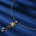 S925 Silver Moissanite Snowflake Tassel Necklace, Fashion Pendant Wholesale-0-2