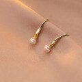 wholesale S925 Sterling Silver Sweet Ear Hooks Women Korean Summer Fresh and Elegant Pearl Minimalist Earrings M00423-0-2