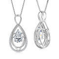 S925 Sterling Silver D-Color Moissanite Rotating Pendant Necklace-0-20