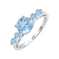 wholesale S925 Sterling Silver High-End Ring with Natural Crystal Topaz Sapphire and Ruby for Men and Women-0-4