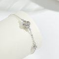 wholesale S925 Sterling Silver European and American Minimalist Ins Fashion Light Luxury Diamond-Encrusted Lucky Four-Leaf Clover Popular Versatile Niche Women's Bracelet-0-3