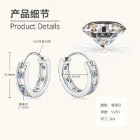 Sterling Silver Exaggerated European Cross-border Earrings with Moissanite Stars [Clearance Free Shipping]-Style J [Clearance Sale - Free Shipping] Silver  925 Silver