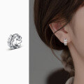 wholesale S925 silver with diamond olive leaf elegant ear clasps, sweet hoop, literary leaf ear accessories M00646-0-1