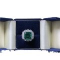 wholesale S925 Sterling Silver Muzo Green Emerald with Inclusions 12X12 Diamond Ring Full Diamond Extravagant Setting Cross-Border Ring for Women-0-4