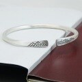 wholesale Retro sterling silver S925 minimalist unisex couple bracelet with open-end design-0-2