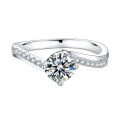 wholesale S925 sterling silver high-quality D-grade moissanite diamond ring, 1-carat wedding ring, single row diamond ring, rings wholesale-0-36