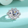 wholesale S925 Sterling Silver 10 Carat Moissanite Heart Blossom Ins Fashion Ring Cross-Border E-commerce Wholesale-0-1