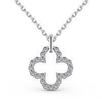 wholesale S925 Sterling Silver Korean Japanese Light Luxury Necklace for Women, Fresh and Versatile Floral Four-Leaf Clover Shell Pearl Agate Zircon Collarbone Chain-DY190704-SW-WH 925 silver