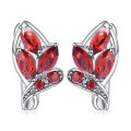 wholesale S925 Silver New Light Luxury Natural Garnet Earrings, Designed with a High-End Feel, Gemstone Stud Earrings-0-4