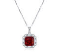 925 Silver Iced Flower Necklace with Full-Cut Radiant High-Carbon Diamonds in Purple, Yellow, and Pink-0-5