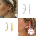 wholesale S925 Sterling Silver C-shaped Half Moon Pearl Earrings with a Minimalist and Luxurious Design-0-3