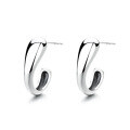 wholesale S925 Sterling Silver Minimalist Mirror Finish C Hoop Earrings Korean Ins Niche Design Women's Earrings-0-4