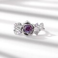 wholesale S925 sterling silver wholesale of new trendy fashion alexandrite rose flower ring with design-0-1