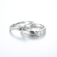 Sterling Silver 1ct Moissanite Couple's Ring Proposal Birthday Gift-Men's ring (set with moissanite)  Size 18