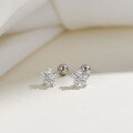 wholesale S925 Silver Korean Japanese Ins Style Flower Colored Zirconium Screw Ear Cartilage Studs Wholesale-0-3