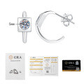S925 Sterling Silver Geometric Square Earrings with D Color Moissanite-0-5