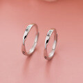 wholesale S925 Sterling Silver Mobius Twist Couple Ring Ins Style Minimalist English Letter Matching Ring J9865-0-1