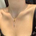 wholesale S925 Sterling Silver Cross-Border European and American Ins-Style Necklace for Women, Small and Minimalist Cone Pendant, Versatile and Unique Collarbone Chain-0-0
