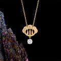 S925 Silver Ancient Gold-Plated Moissanite Abacus Necklace-0-1