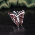 wholesale S925 Sterling Silver Exaggerated Gemstone Ring Set with Natural Garnet and Luxuriously Adorned Butterfly Design for Women, Cross-Border European and American Style-0-4