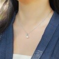 wholesale S925 Sterling Silver French Style Fashion Light Luxury Minimalist Drop-shaped Aquamarine Necklace for Women, Small Niche Collarbone Chain Wholesale-0-4