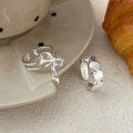 wholesale S925 Sterling Silver Korean Version Timeless Bow Ring Women's Light Luxury Fashion Versatile Irregular Ring High-End Sense-0-0