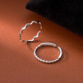 wholesale S925 silver Korean-style minimalist wave line ring, twisted thin bare ring for women J7103-0-0