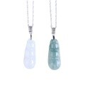 wholesale 925 Silver Wholesale Vintage Style Certified Ice Glutinous Type A Jadeite Bean Pendant Necklace Natural Jade Pendant-0-4