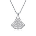 wholesale S925 sterling silver plated with 18K gold full moissanite small dress necklace, elegant high-end moissanite pendant-0-4