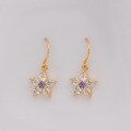 wholesale S925 Sterling Silver Dulli Jewelry Sweet Floral Earrings with Natural Topaz, High-End and Niche Design-0-0