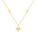 wholesale S925 Sterling Silver Women's Eight-Pointed Star Necklace with Zircon and Pavé-0-4