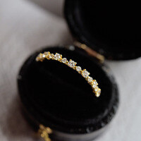 wholesale 925 Silver New Micro-Paved Zircon Slim Stackable Diamond Row Ring Tail Ring, Stylish and Trendy-R140 Yellow>No. 9