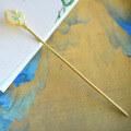 wholesale Pure silver gold-plated and cold enamel New Chinese-style antique cheongsam Hanfu updo accessories hairpin hair stick with step shake and Hetian jade-0-3