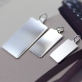 wholesale 990 Sterling Silver DIY Engraving Plain Couple Pendant Hip-hop Rectangle Blank Tag Accessory-0-1