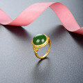 wholesale S925 sterling silver adjustable ring with jade-imitation design, featuring classic Chinese-style Ruyi auspicious patterns, women's jewelry-0-1
