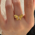 wholesale Metal: S925 Sterling Silver Gold Plated Vintage Dreamy Bow Textured Ring for Women, Versatile and Elegant-0-1